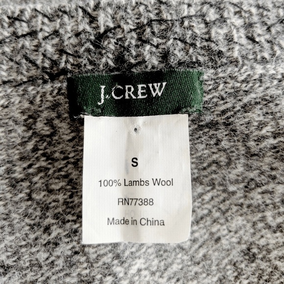 J Crew Lambswool Sweater Size Small Gray Boyfriend Black Sequin - Picture 4 of 4